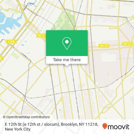 E 12th St (e 12th st / slocum), Brooklyn, NY 11218 map