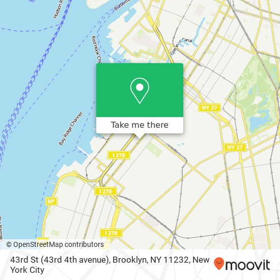 Mapa de 43rd St (43rd 4th avenue), Brooklyn, NY 11232