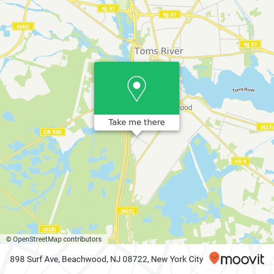 Mapa de 898 Surf Ave, Beachwood, NJ 08722