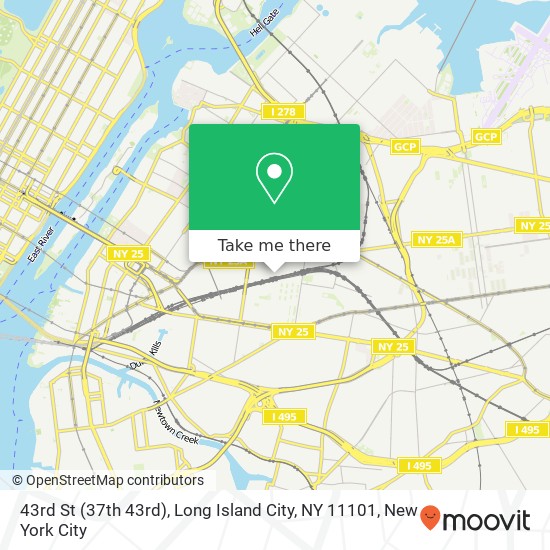 Mapa de 43rd St (37th 43rd), Long Island City, NY 11101