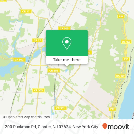 Mapa de 200 Ruckman Rd, Closter, NJ 07624
