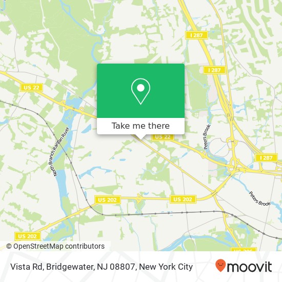 Vista Rd, Bridgewater, NJ 08807 map