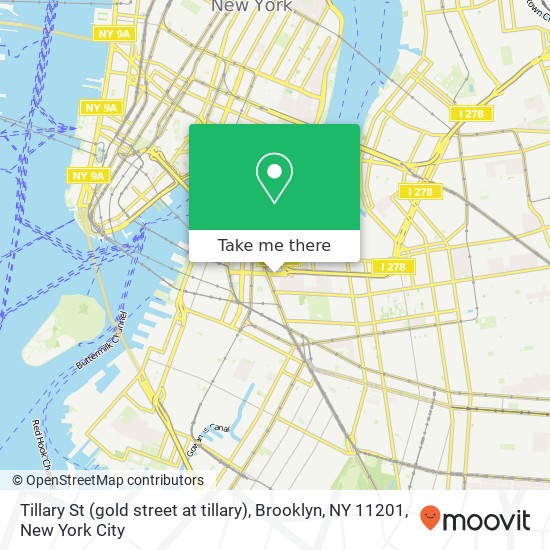 Mapa de Tillary St (gold street at tillary), Brooklyn, NY 11201