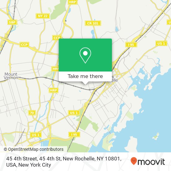 Mapa de 45 4th Street, 45 4th St, New Rochelle, NY 10801, USA