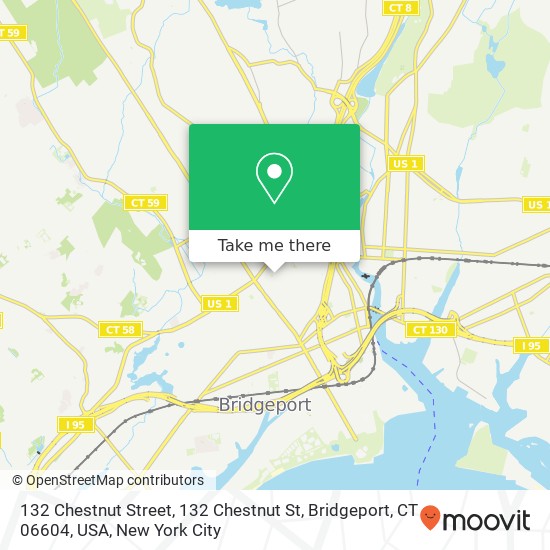 132 Chestnut Street, 132 Chestnut St, Bridgeport, CT 06604, USA map