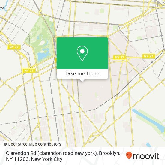 Clarendon Rd (clarendon road new york), Brooklyn, NY 11203 map