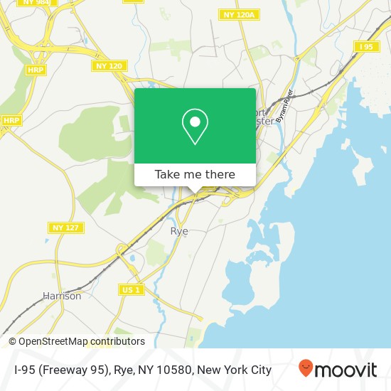 Mapa de I-95 (Freeway 95), Rye, NY 10580