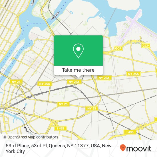 Mapa de 53rd Place, 53rd Pl, Queens, NY 11377, USA