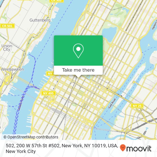 502, 200 W 57th St #502, New York, NY 10019, USA map