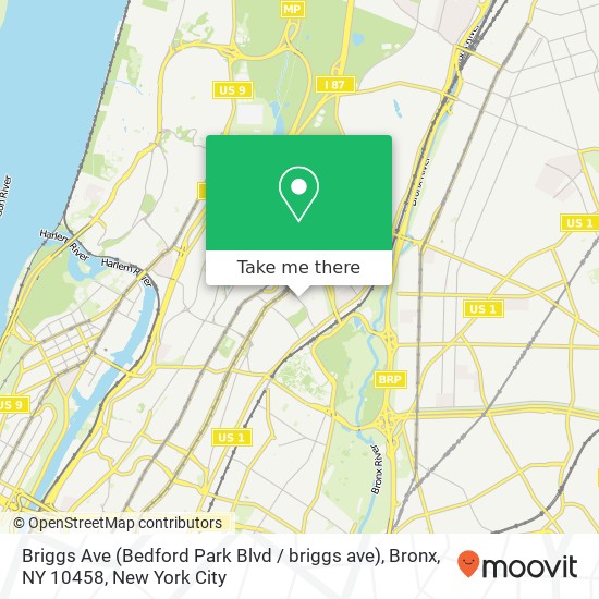 Mapa de Briggs Ave (Bedford Park Blvd / briggs ave), Bronx, NY 10458