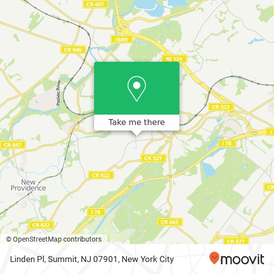 Mapa de Linden Pl, Summit, NJ 07901