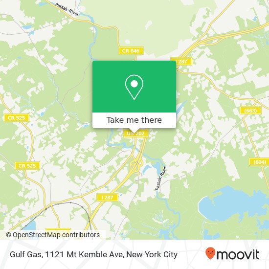 Gulf Gas, 1121 Mt Kemble Ave map