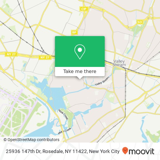 Mapa de 25936 147th Dr, Rosedale, NY 11422