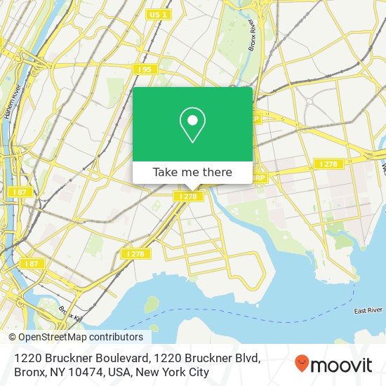 1220 Bruckner Boulevard, 1220 Bruckner Blvd, Bronx, NY 10474, USA map