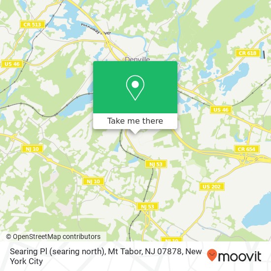 Mapa de Searing Pl (searing north), Mt Tabor, NJ 07878