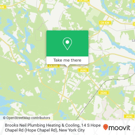 Mapa de Brooks Neil Plumbing Heating & Cooling, 14 S Hope Chapel Rd
