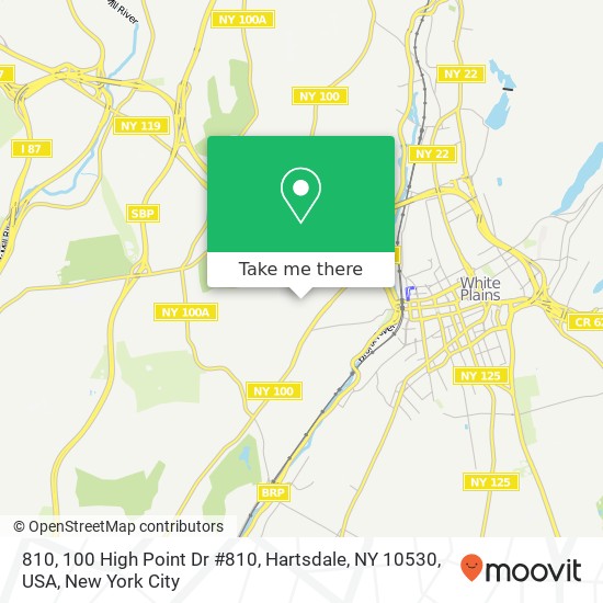 Mapa de 810, 100 High Point Dr #810, Hartsdale, NY 10530, USA