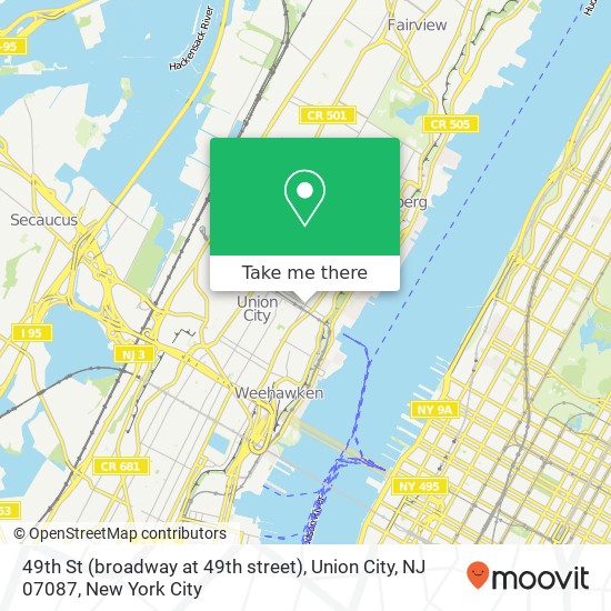 Mapa de 49th St (broadway at 49th street), Union City, NJ 07087