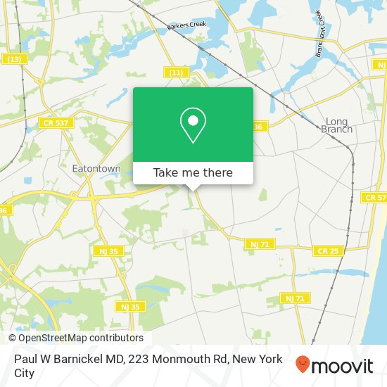 Paul W Barnickel MD, 223 Monmouth Rd map