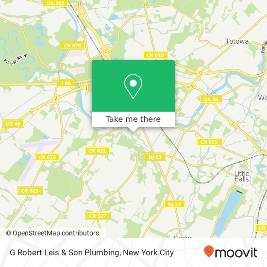 G Robert Leis & Son Plumbing map