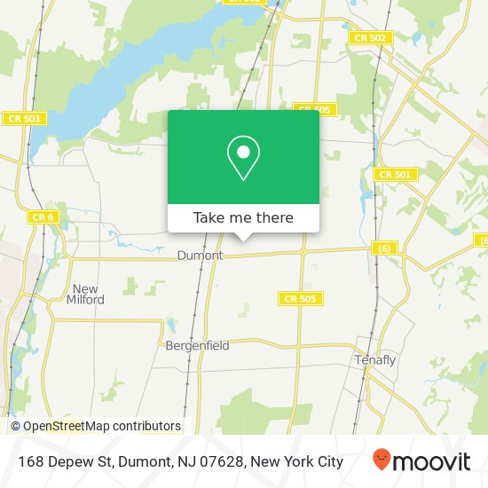 Mapa de 168 Depew St, Dumont, NJ 07628