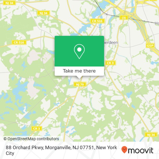 Mapa de 88 Orchard Pkwy, Morganville, NJ 07751