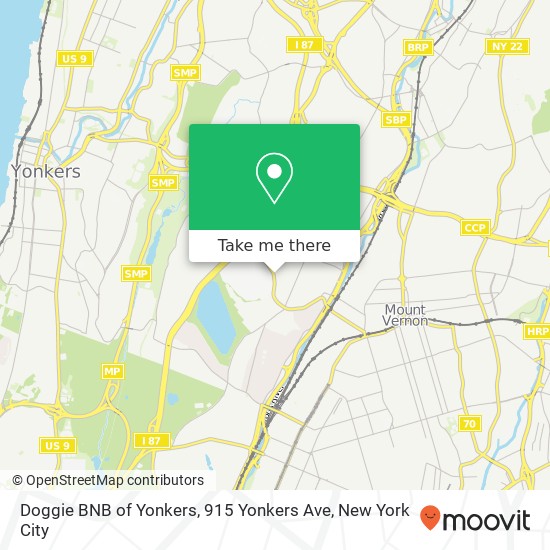 Mapa de Doggie BNB of Yonkers, 915 Yonkers Ave