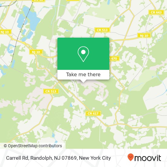 Mapa de Carrell Rd, Randolph, NJ 07869