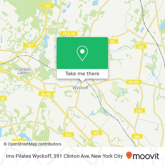 Mapa de Imx Pilates Wyckoff, 391 Clinton Ave