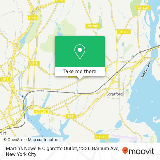 Martin's News & Cigarette Outlet, 2336 Barnum Ave map