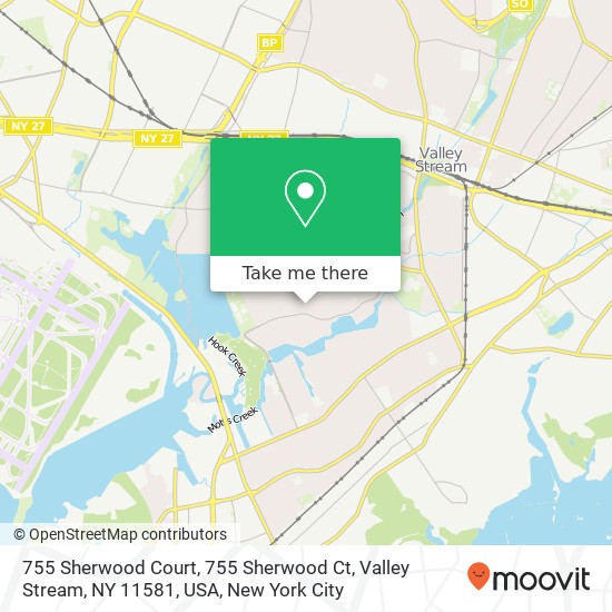 Mapa de 755 Sherwood Court, 755 Sherwood Ct, Valley Stream, NY 11581, USA