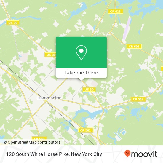 Mapa de 120 South White Horse Pike, 120 S White Horse Pike, Hammonton, NJ 08037, USA