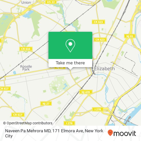 Naveen Pa Mehrora MD, 171 Elmora Ave map