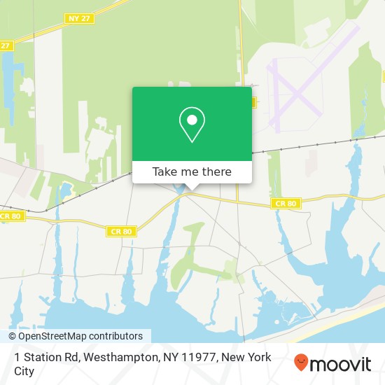 Mapa de 1 Station Rd, Westhampton, NY 11977