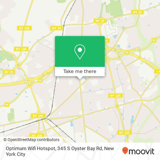 Mapa de Optimum Wifi Hotspot, 345 S Oyster Bay Rd