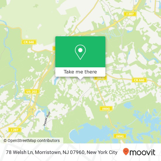 Mapa de 78 Welsh Ln, Morristown, NJ 07960