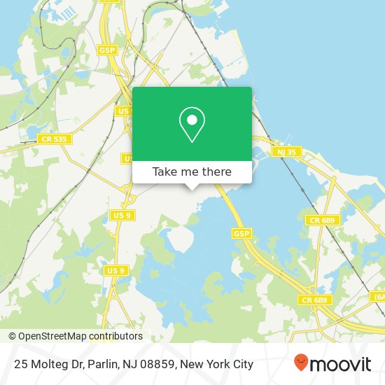 Mapa de 25 Molteg Dr, Parlin, NJ 08859