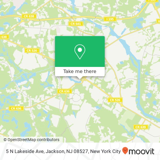 Mapa de 5 N Lakeside Ave, Jackson, NJ 08527