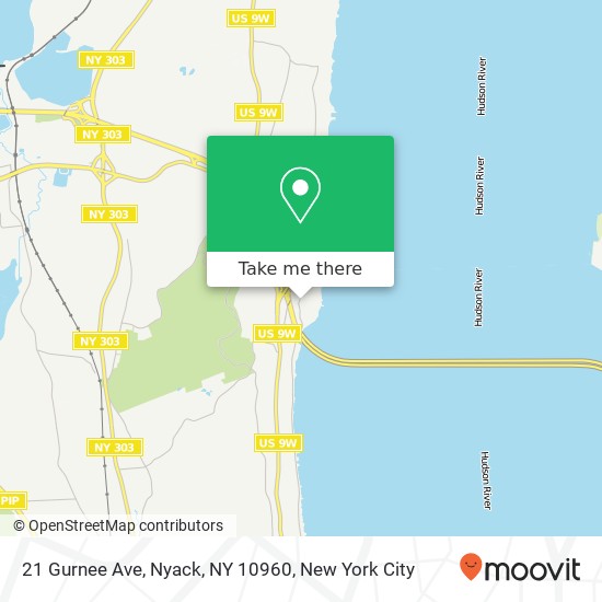 Mapa de 21 Gurnee Ave, Nyack, NY 10960