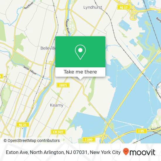Exton Ave, North Arlington, NJ 07031 map