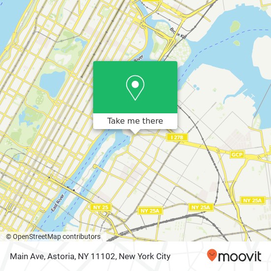 Mapa de Main Ave, Astoria, NY 11102