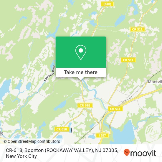 Mapa de CR-618, Boonton (ROCKAWAY VALLEY), NJ 07005