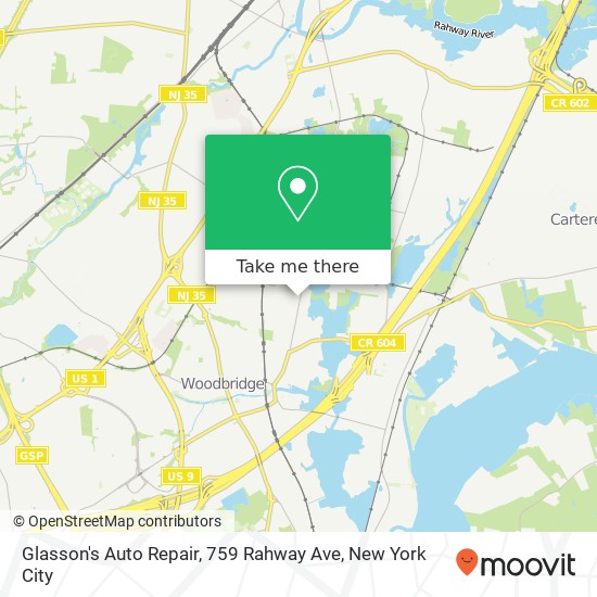 Mapa de Glasson's Auto Repair, 759 Rahway Ave
