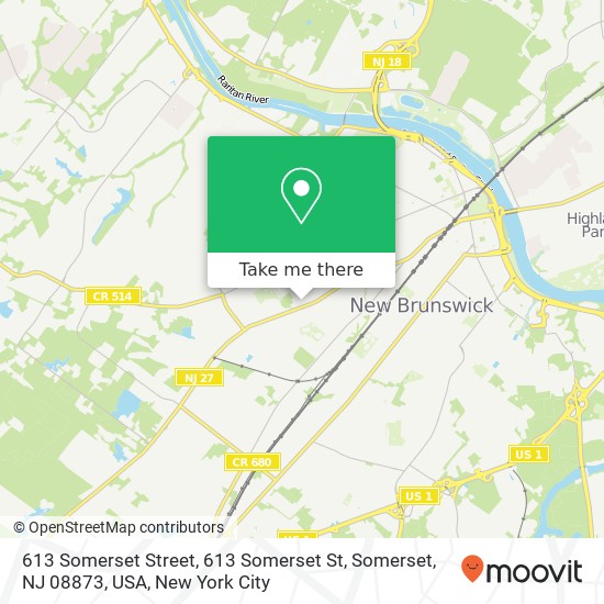 Mapa de 613 Somerset Street, 613 Somerset St, Somerset, NJ 08873, USA
