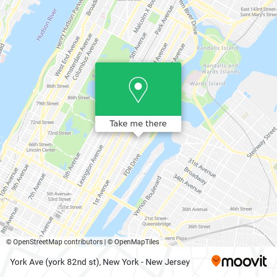 Mapa de York Ave (york 82nd st)