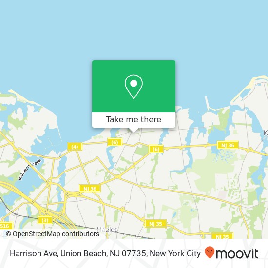 Harrison Ave, Union Beach, NJ 07735 map