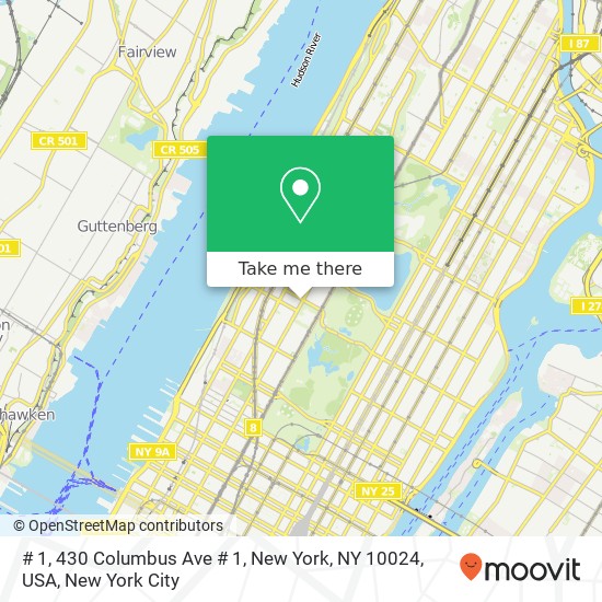 Mapa de # 1, 430 Columbus Ave # 1, New York, NY 10024, USA