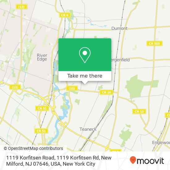 1119 Korfitsen Road, 1119 Korfitsen Rd, New Milford, NJ 07646, USA map