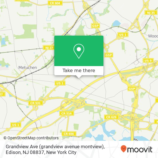 Grandview Ave (grandview avenue montview), Edison, NJ 08837 map