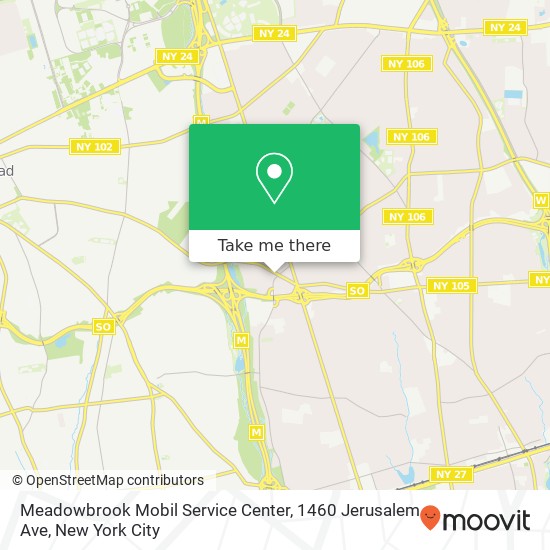 Mapa de Meadowbrook Mobil Service Center, 1460 Jerusalem Ave